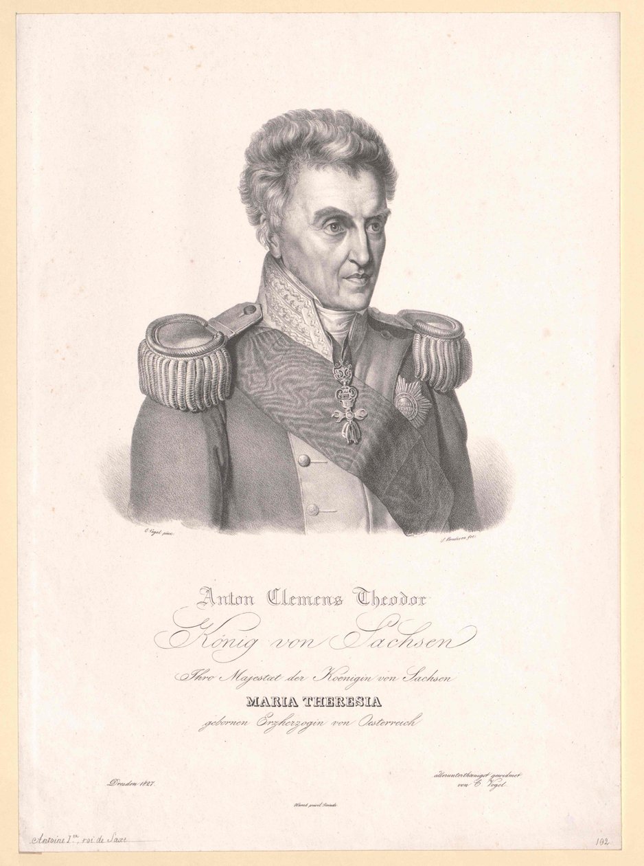 Kung av Sachsen Anton I av Artist Unknown