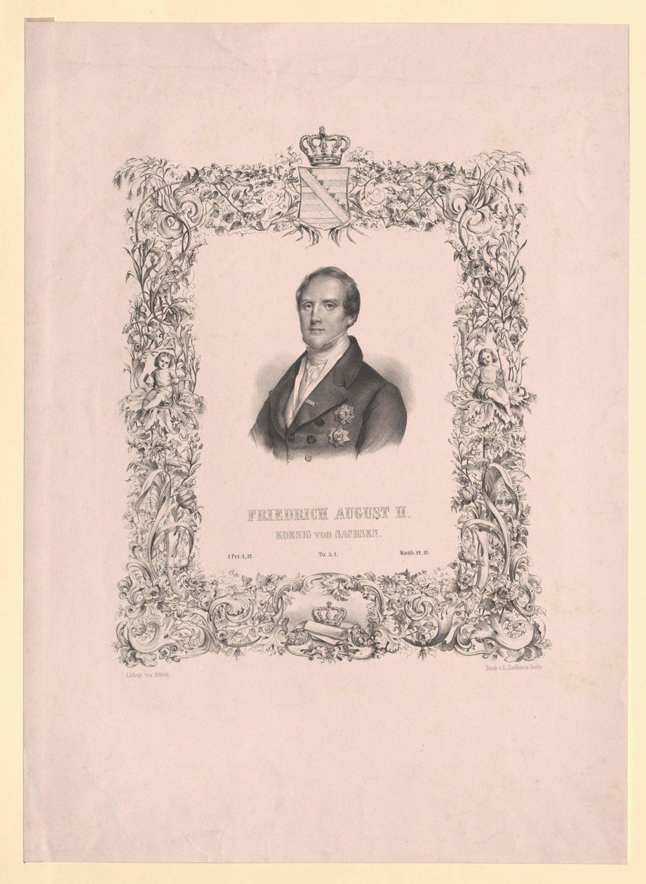 Kung av Sachsen Fredrik August II av Artist Unknown