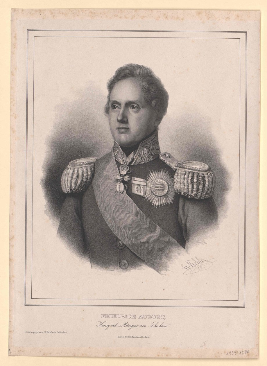Kung av Sachsen Fredrik August II av Artist Unknown
