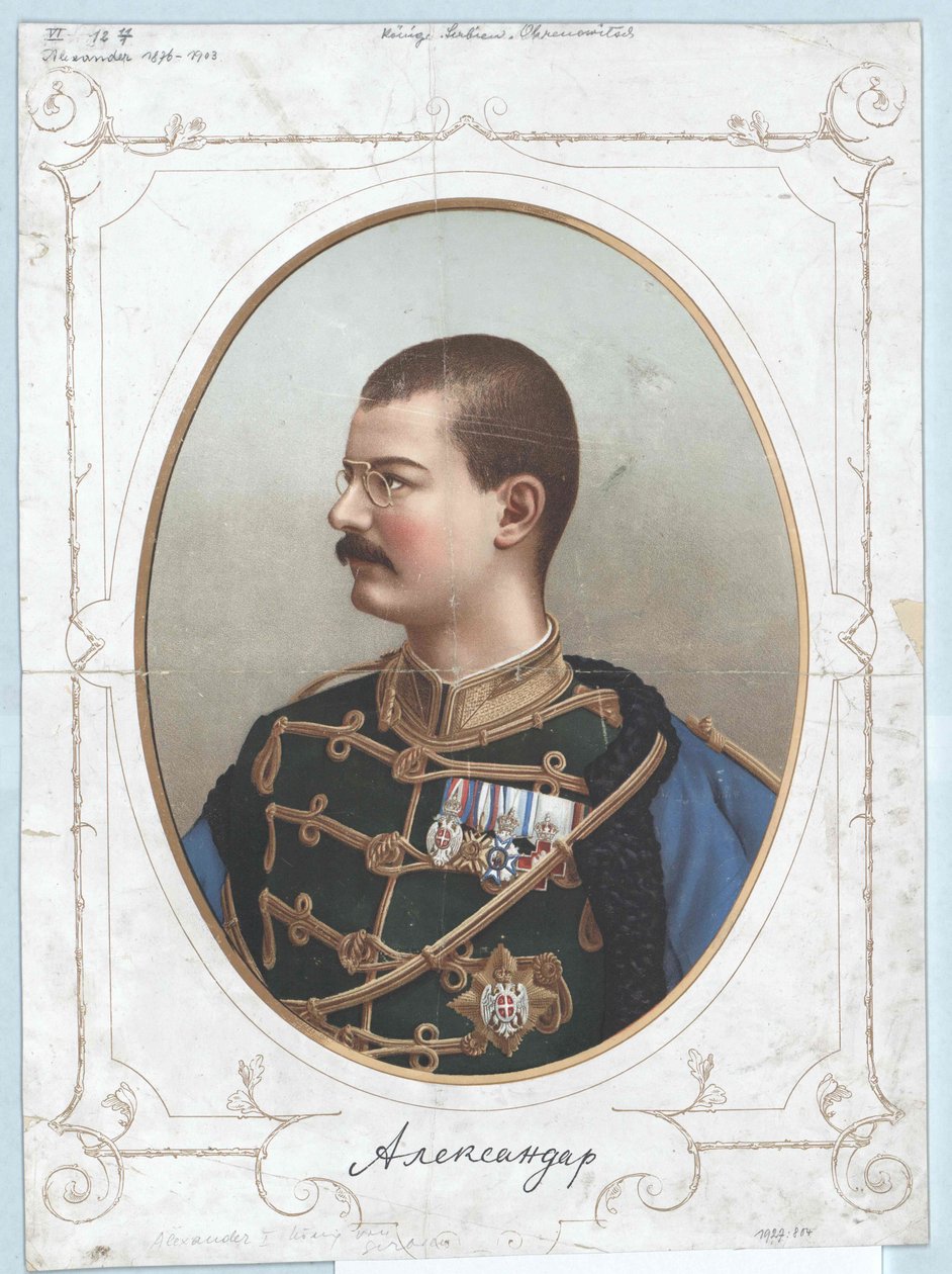 Serbiens kung Alexander I av Artist Unknown