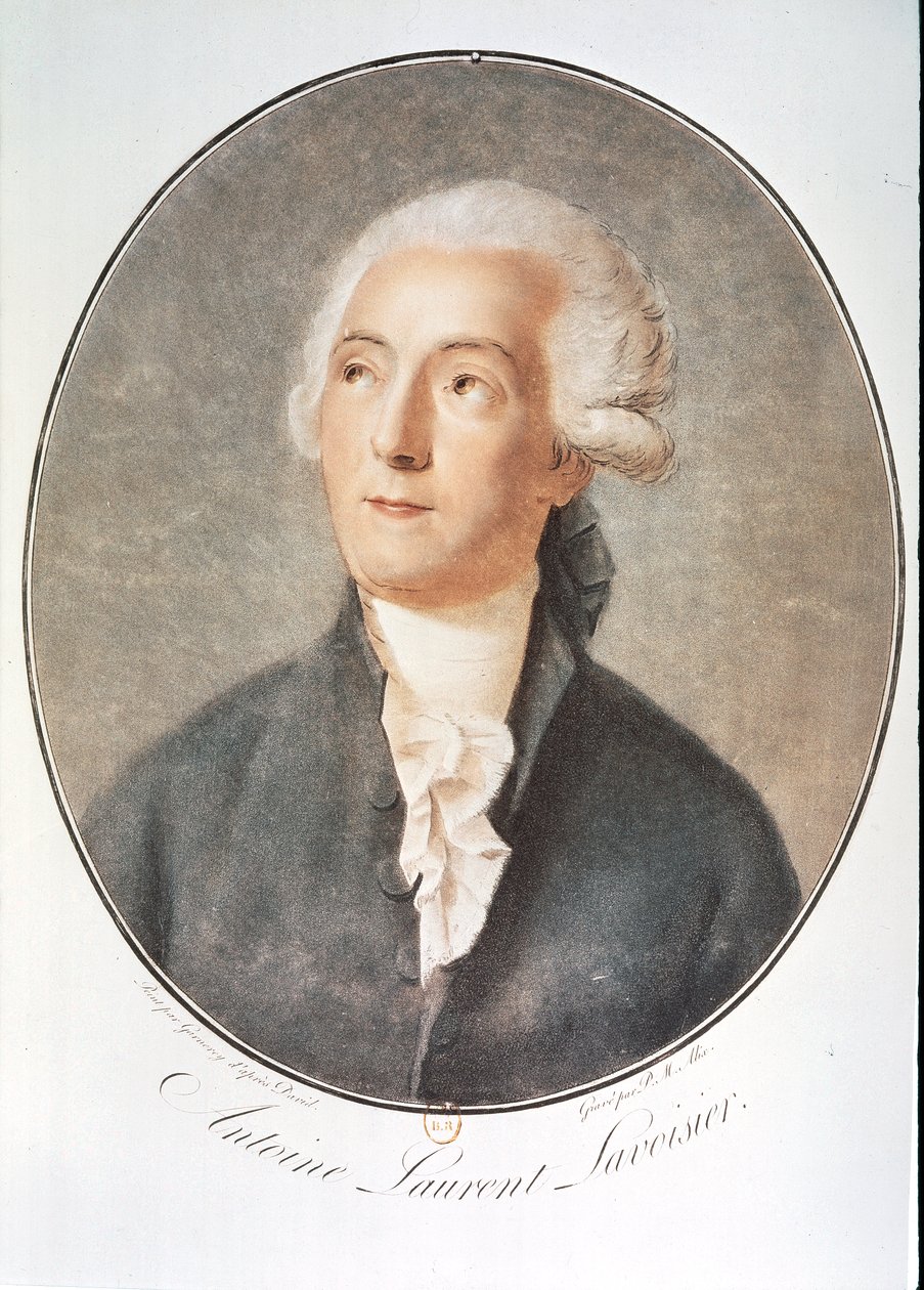 LAVOISIER Antoine-Laurent de: Porträtt (akvarell) av Artist Unknown