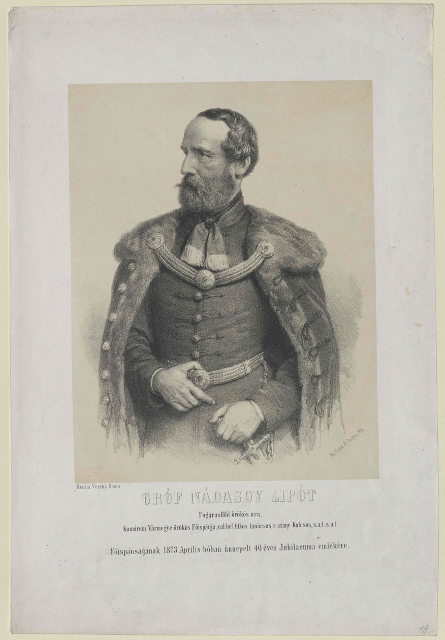 Leopold greve Nadasdy-Nadasd-Fogaras av Artist Unknown