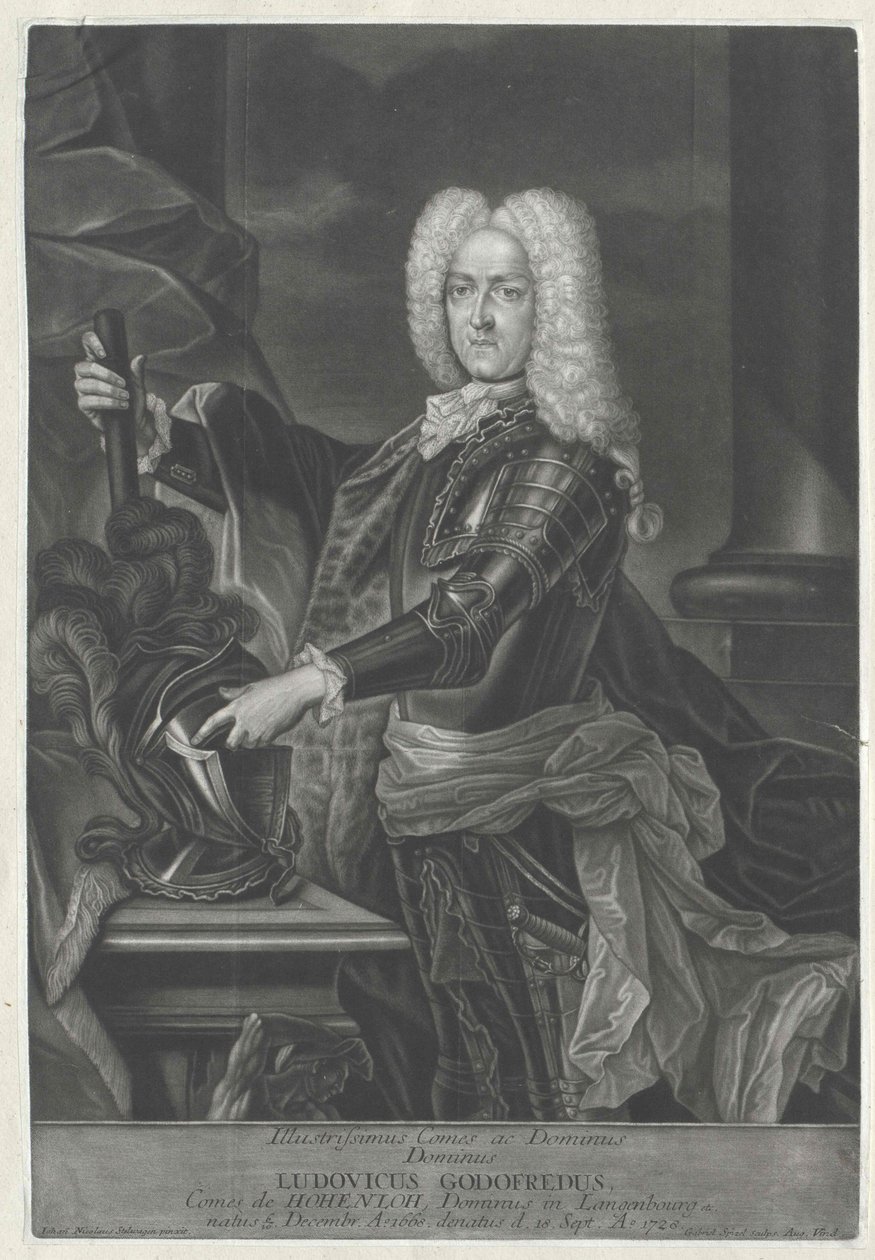Ludwig Gottfried greve Hohenlohe-Waldenburg-Pfedelbach av Artist Unknown