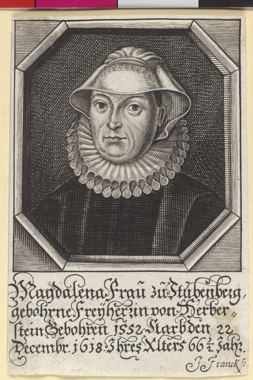 Magdalene Baronessan Herberstein av Artist Unknown