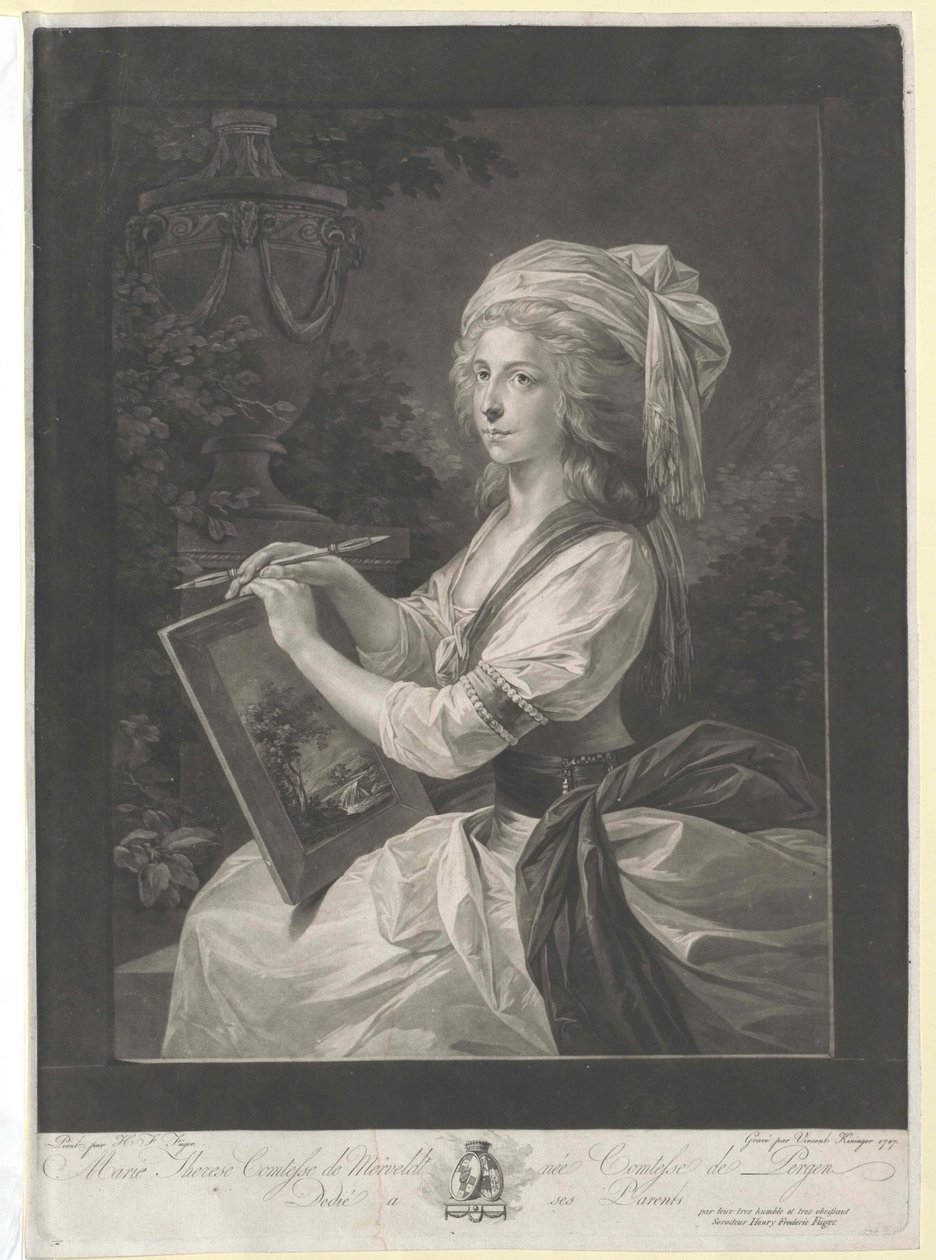 Maria Theresia grevinna Pergen av Artist Unknown