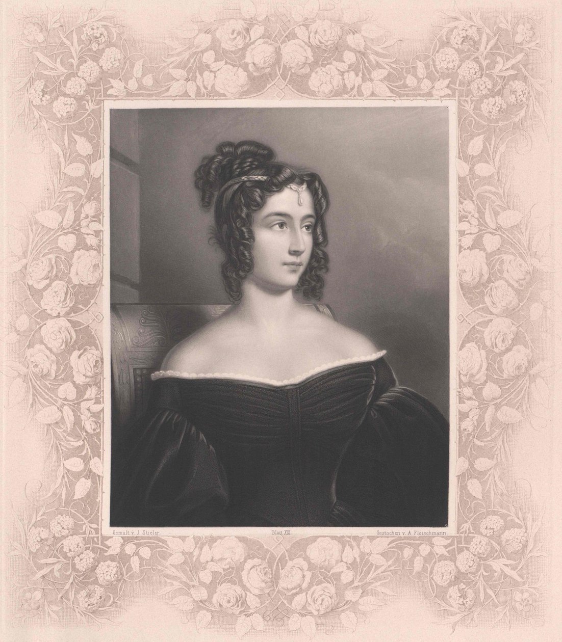 Marianna grevinnan Bacinetti von Sciafenberg (tryck) av Artist Unknown