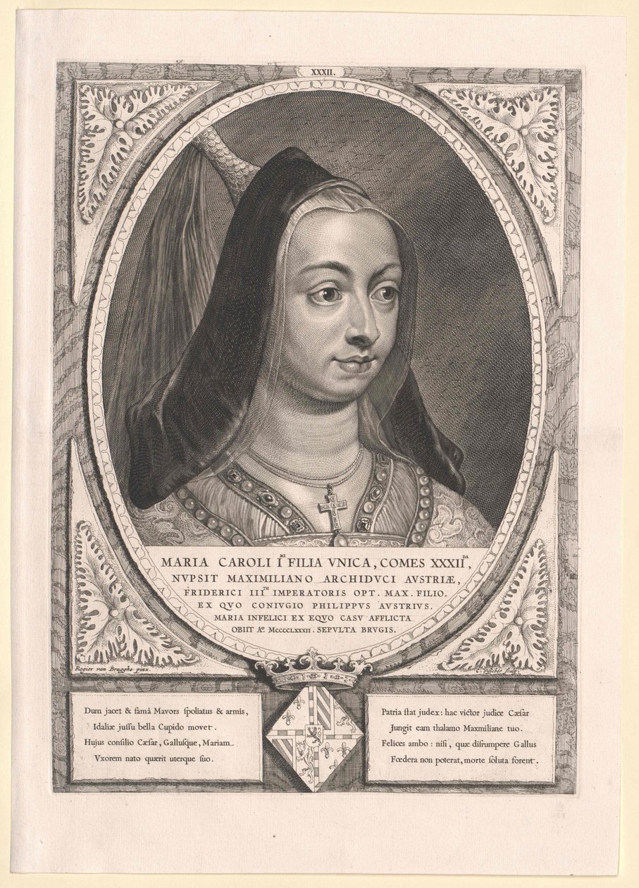 Maria av Burgund (tryck) av Artist Unknown