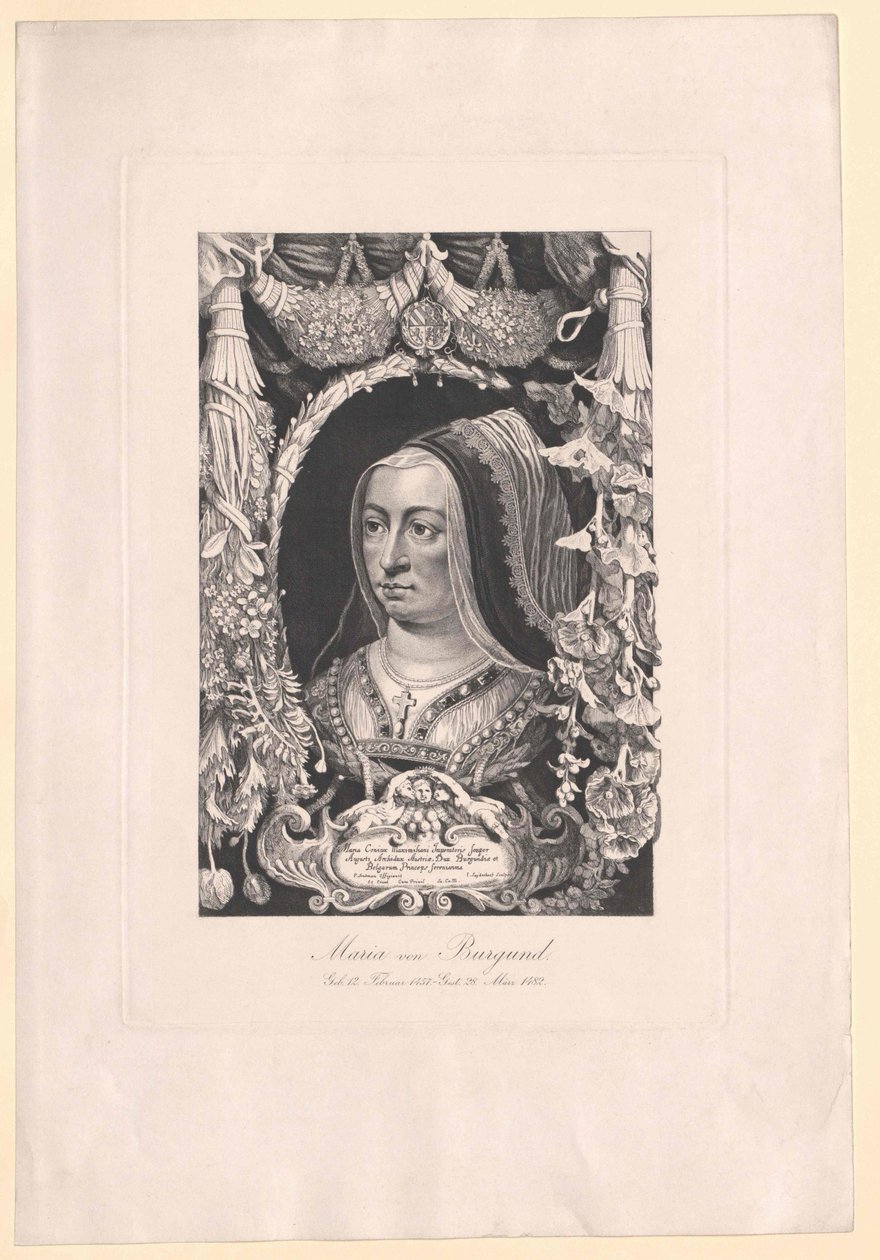 Maria av Burgund (tryck) av Artist Unknown