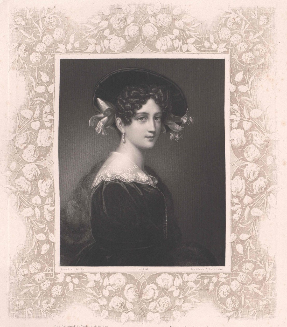 Maximiliane Borzaga (tryck) av Artist Unknown