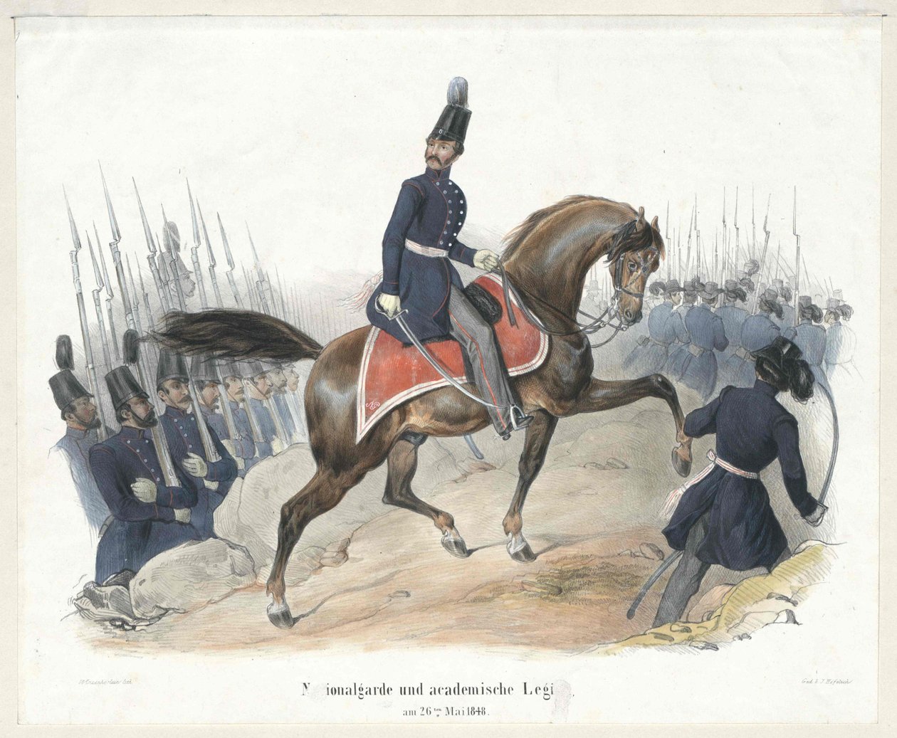 Nationalgardet och kollegiala legionen den 26 maj 1848 av Artist Unknown