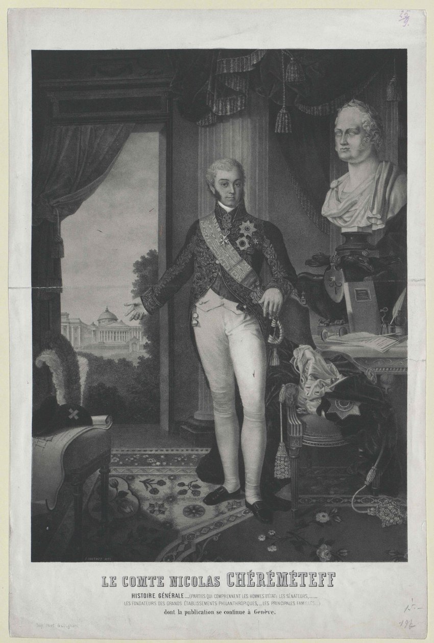 Nikolai Petrowitsch greve Sheremetev av Artist Unknown