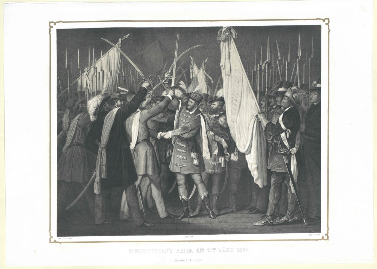 Av Konstitutionsceremonin den 15 mars 1848 av Artist Unknown