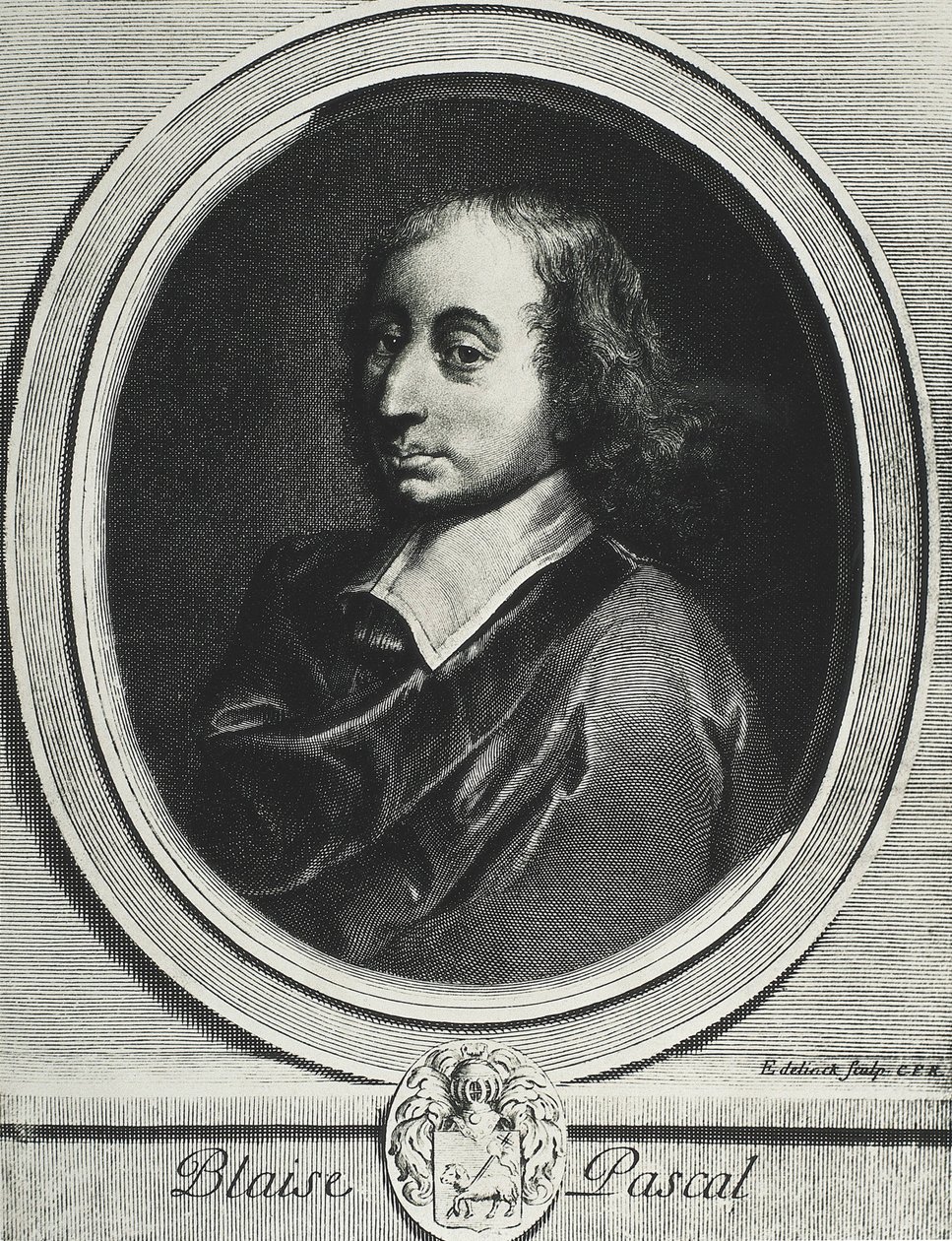 PASCAL, Blaise (1623-1662). Fransk matematiker, fysiker och filosof. Gravyr av Artist Unknown