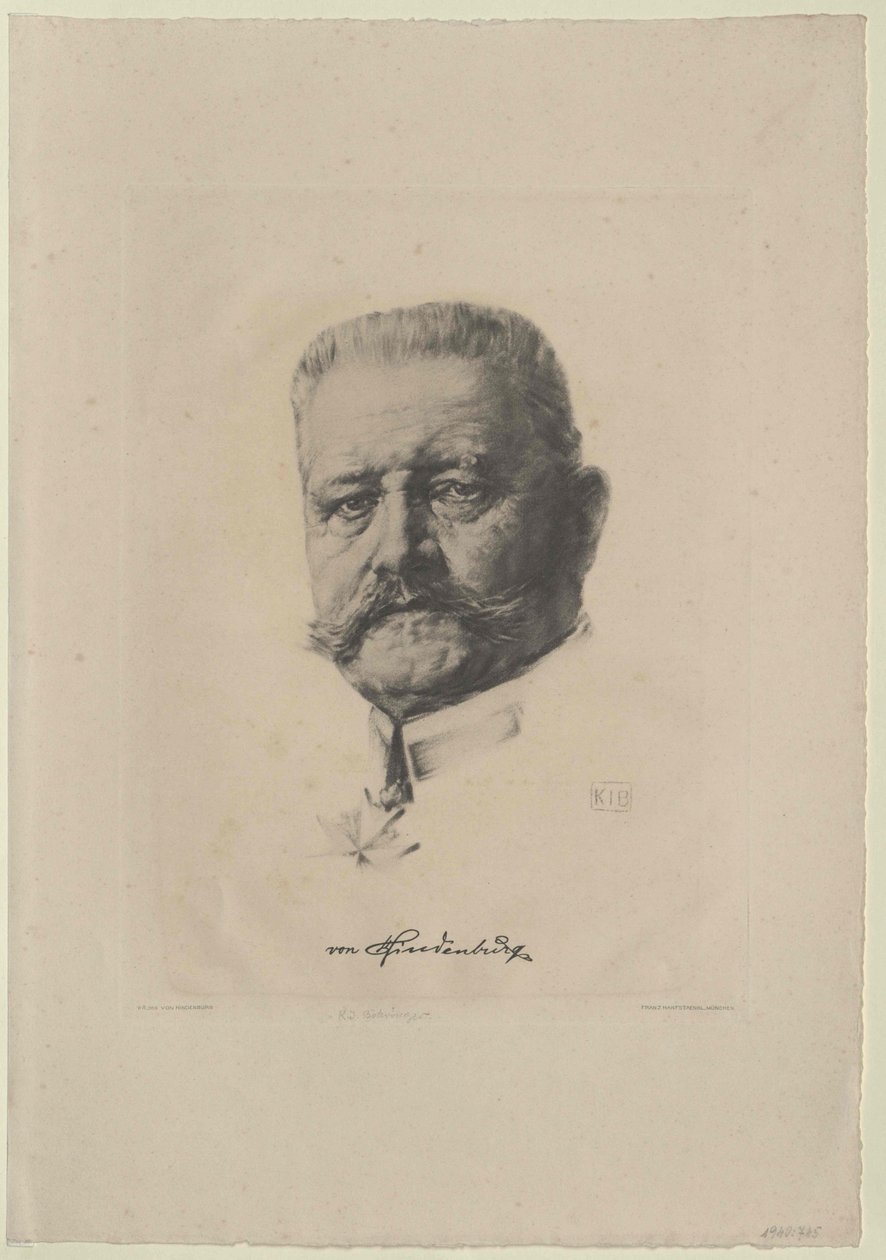 Paul von Beneckendorff Hindenburg av Artist Unknown