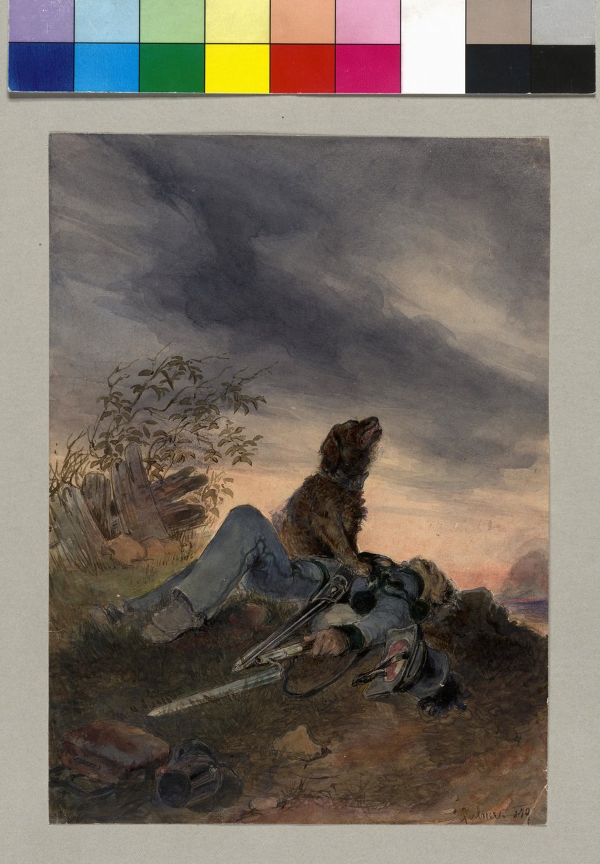 Person dödad i strid Österrikisk soldat av Artist Unknown