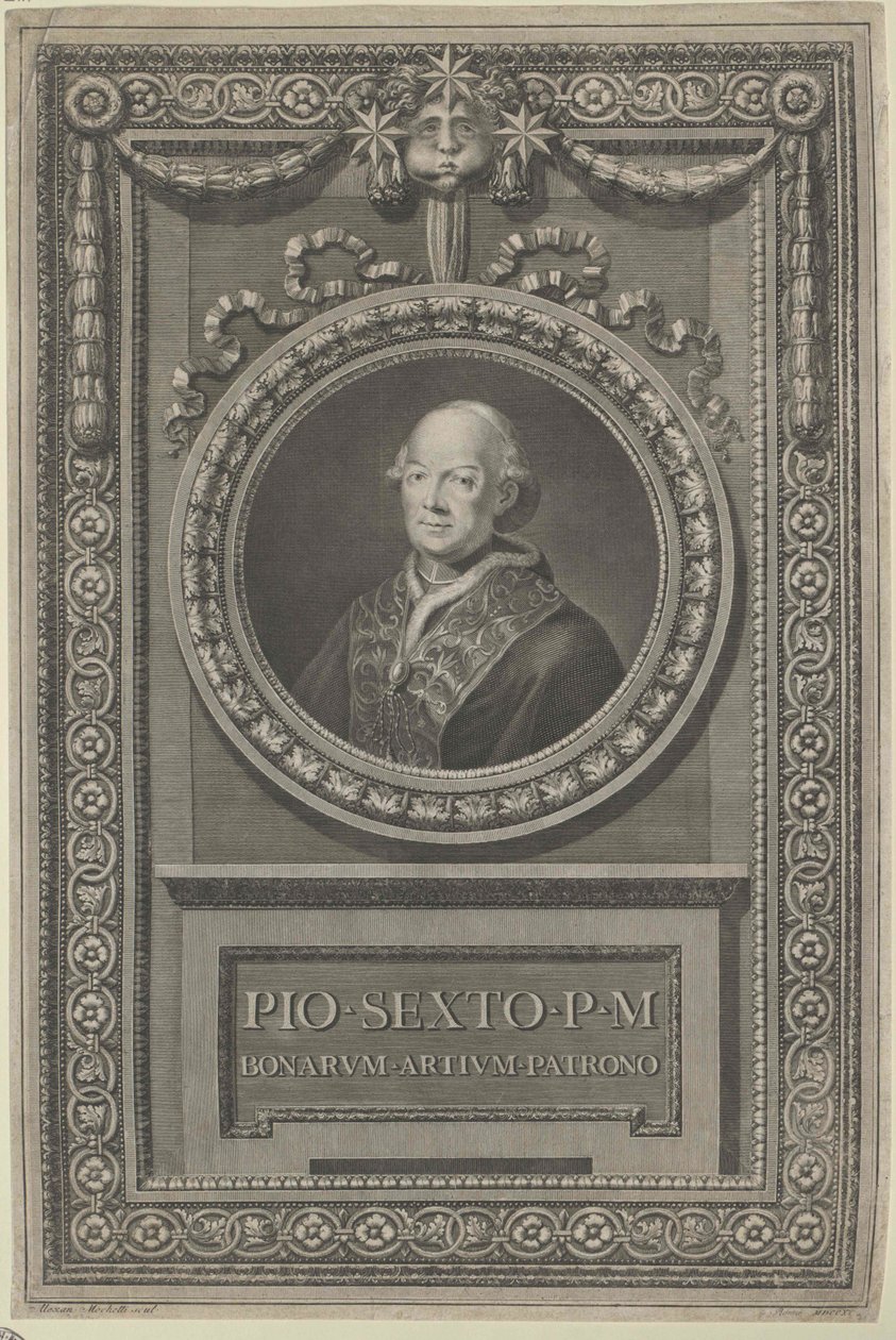 Påve Pius VI (tryck) av Artist Unknown