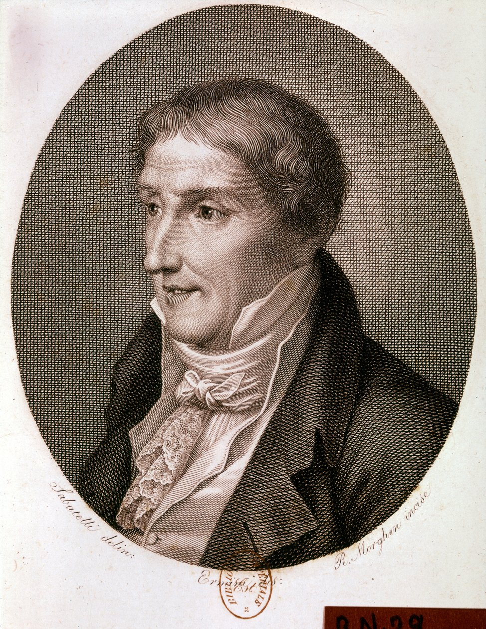 Porträtt av Alessandro Volta (gravyr) av Artist Unknown