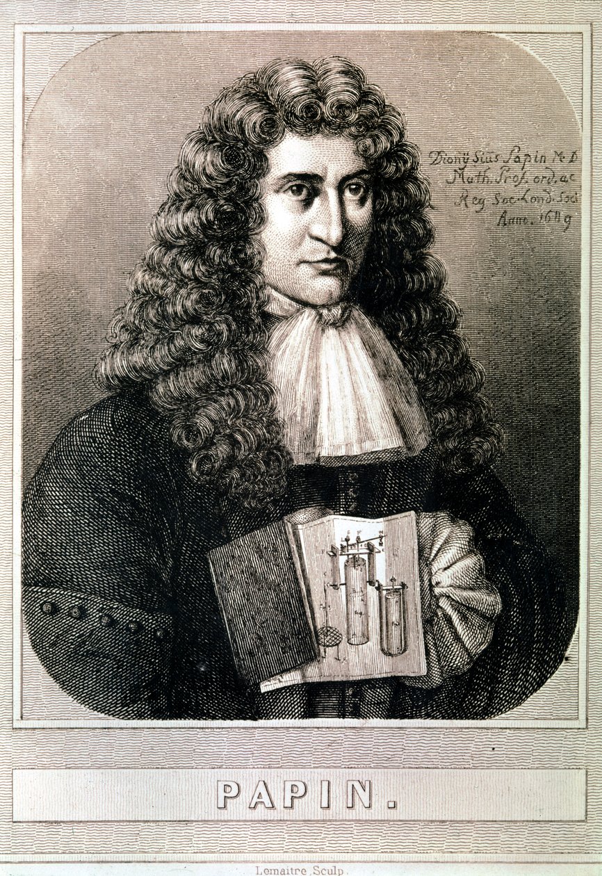 Porträtt av Denis Papin (etsning) av Artist Unknown