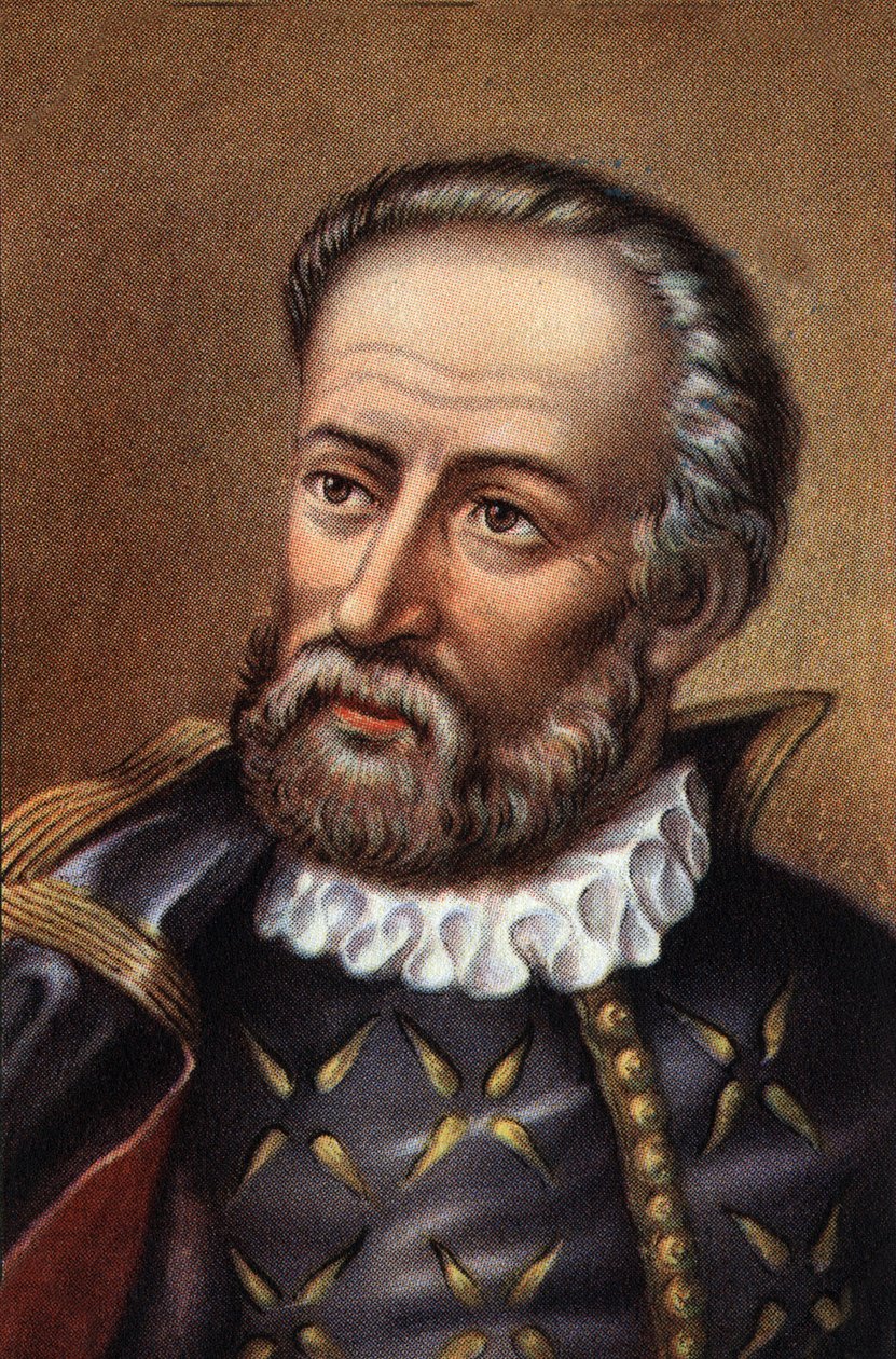 Porträtt av Fernand de Magellan portugisisk sjöfarare (chromo) av Artist Unknown