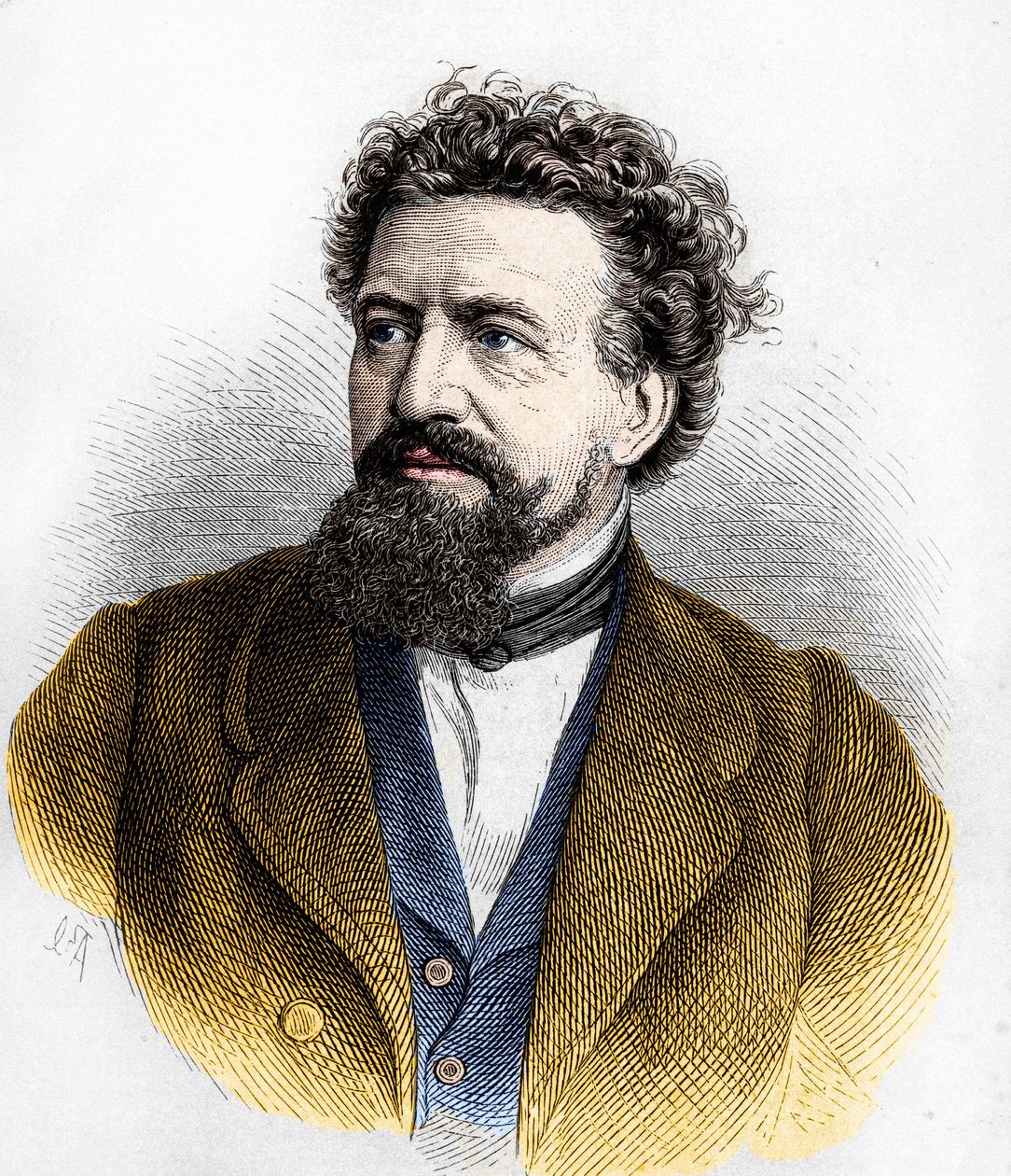 Porträtt av Hermann von Lingg . av Artist Unknown