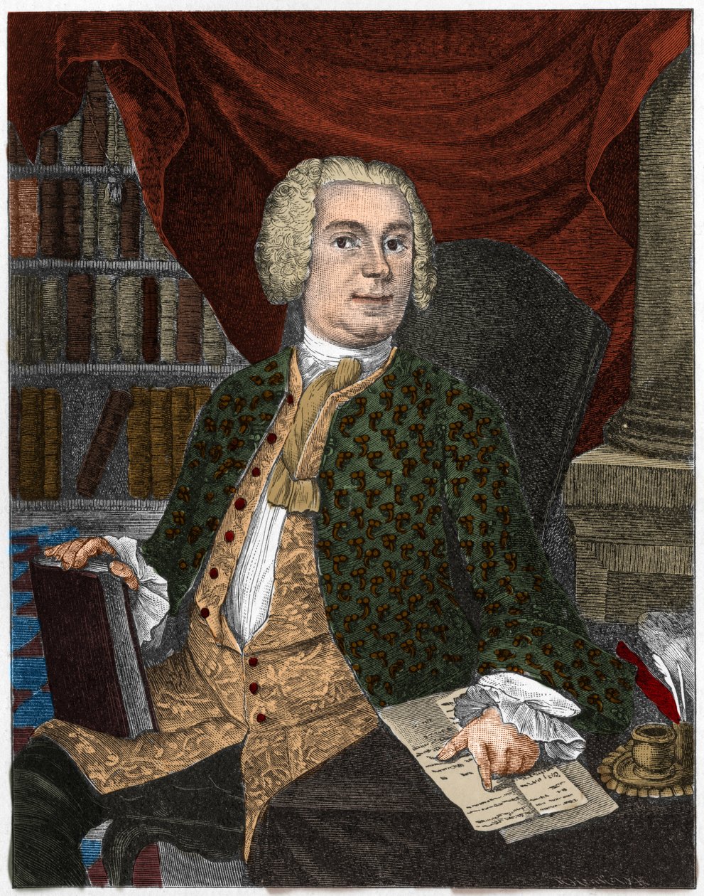 Porträtt av Johann Christoph Gottsched, kritiker, grammatiker och tysk litteratör. av Artist Unknown