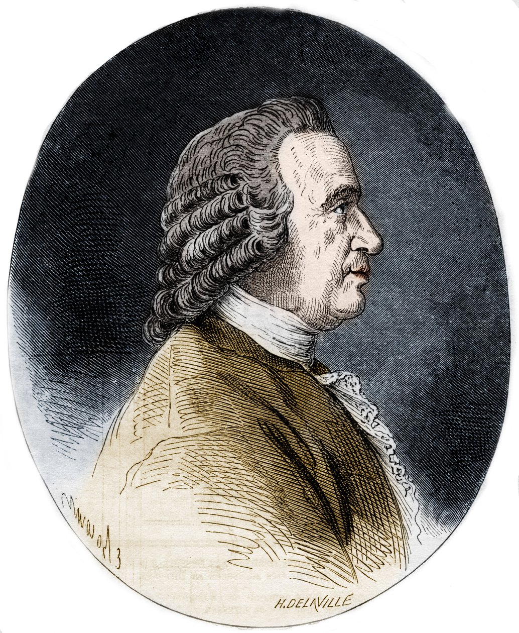 Porträtt av Louis Jean Marie Daubenton, dit Daubenton, fransk naturforskare. av Artist Unknown