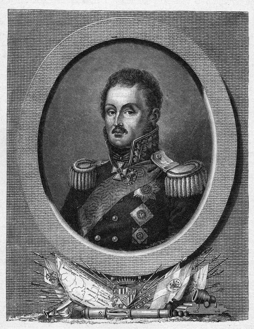 Porträtt av Marechal greve Louis Adolphe Pierre zu Sayn Wittgenstein - av Artist Unknown