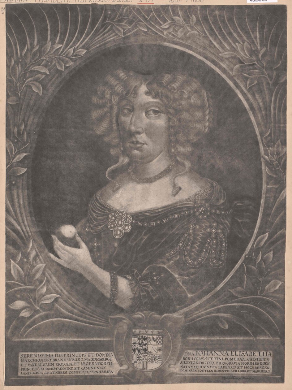 Princess of Baden-Durlach Johanna Elisabeth av Artist Unknown