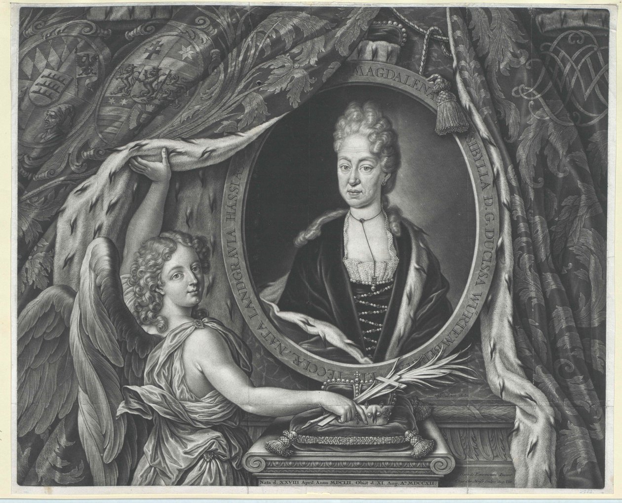 Princess of Hesse-Darmstadt Magdalene Sibyl av Artist Unknown