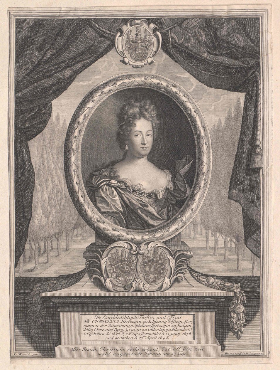 Prinsessa av Sachsen-Weissenfels Christine av Artist Unknown