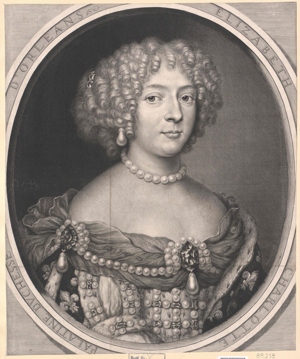 Slottsprinsessan Elisabeth Charlotte (print) av Artist Unknown