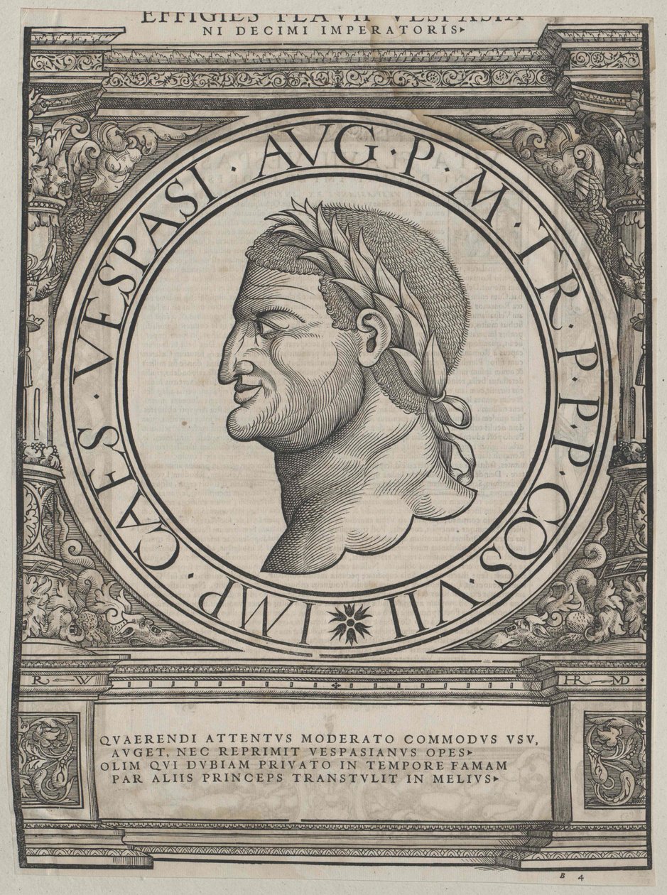 Romerske kejsaren Vespasianus av Artist Unknown