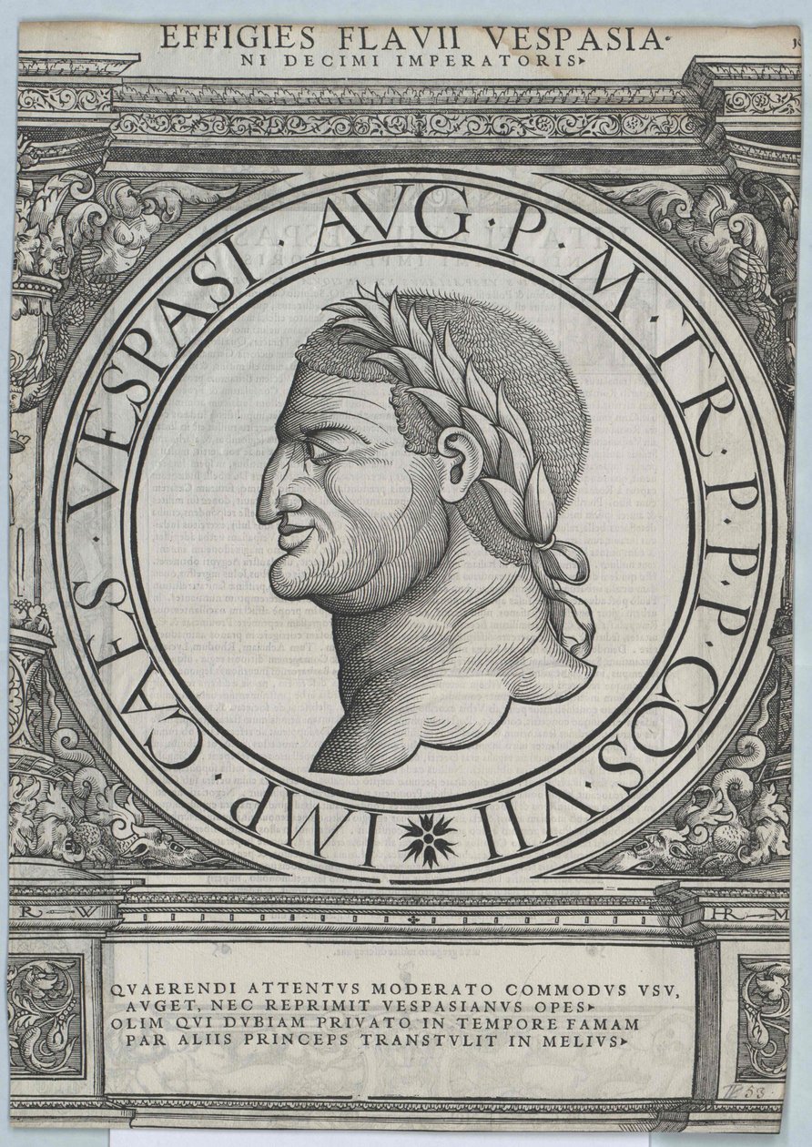 Romerske kejsaren Vespasianus av Artist Unknown