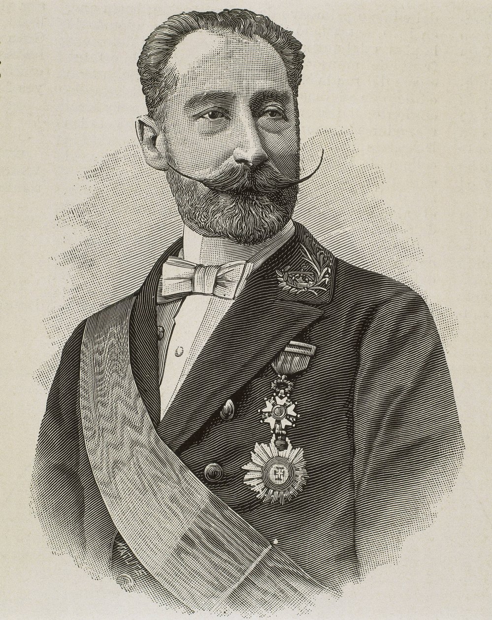 SALVADOR RODRIGANEZ, Amos (1845-1922). Spansk politiker och ingenjör. Gravyr. av Artist Unknown