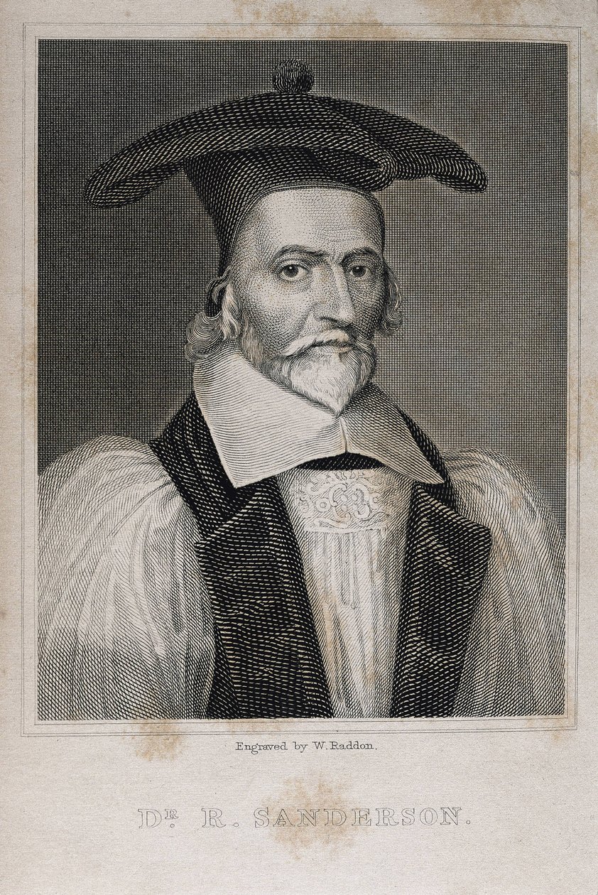 SANDERSON, Robert (1587-1663). Engelsk teolog och kasuistiker. Gravyr. av Artist Unknown