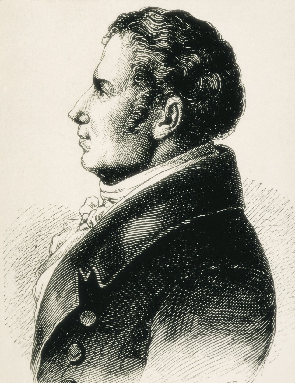 SCHLEGEL, August Wilhelm von (1767-1845). Tysk teoretiker inom romantiken. Etsning av Artist Unknown