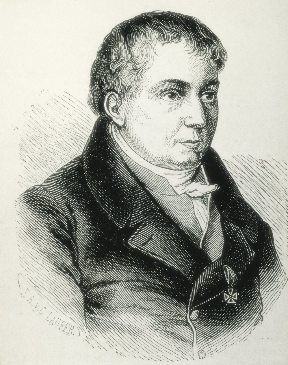 SCHLEGEL, Friedrich von (1772-1829). Tysk poet, kritiker och vetenskapsman. Kritisk ledare för den tyska romantiken. Gravyr av Artist Unknown
