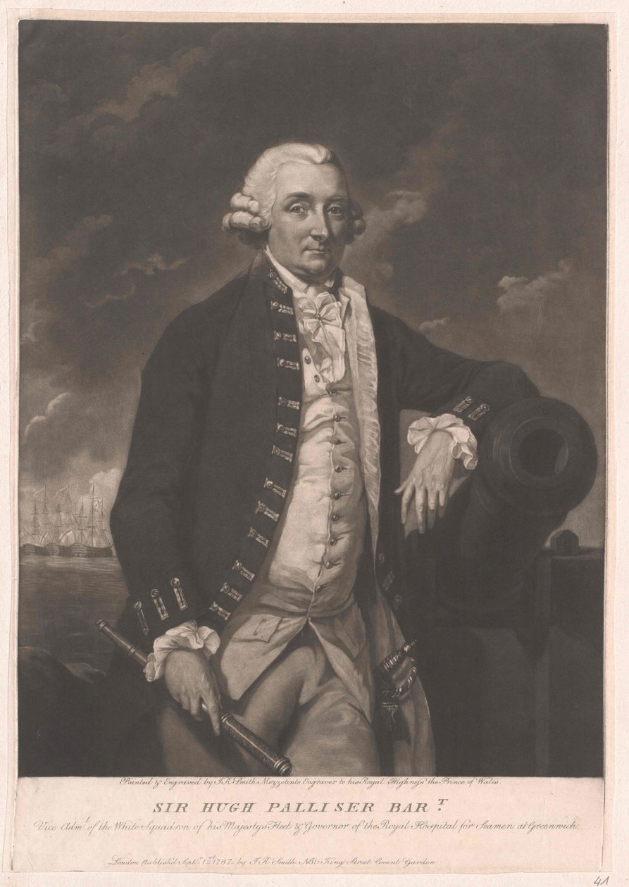 Sir Hugh 1:a baronetten Palliser av Artist Unknown