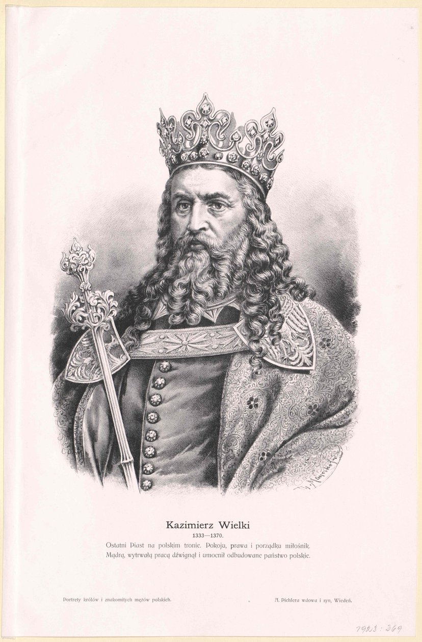 Den store kungen av Polen Kasimir III av Artist Unknown