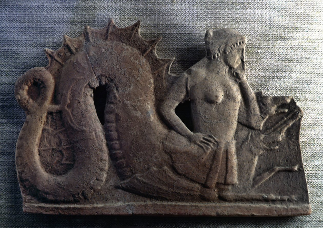 Det sagolika monstret Scylla, som tillsammans med Charybde höll Messinasundet. Musee du Louvre, Paris. av Artist Unknown