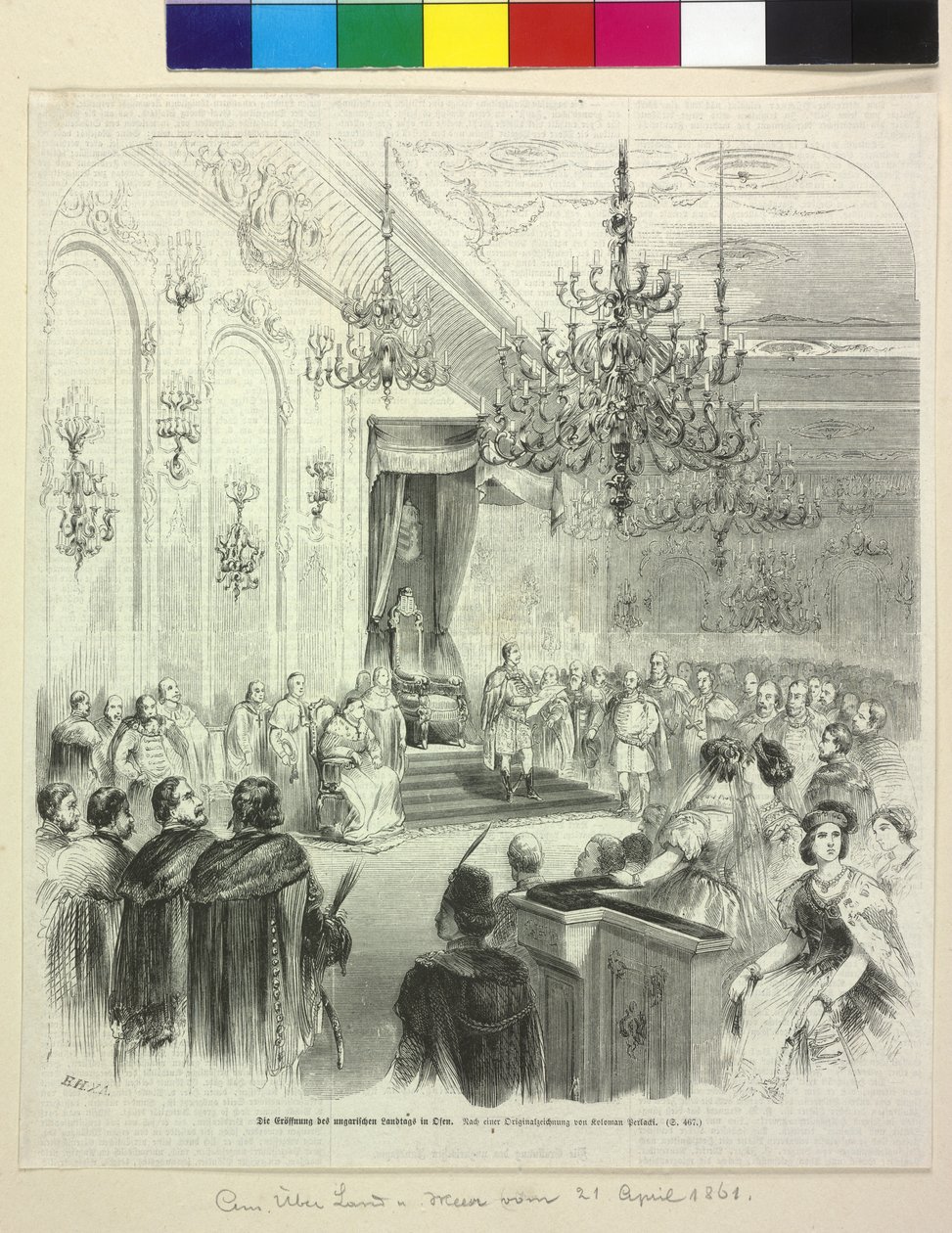 Inledandet av den ungerska landdagen i Buda den 6 april 1861 av greve George Apponyi av Artist Unknown