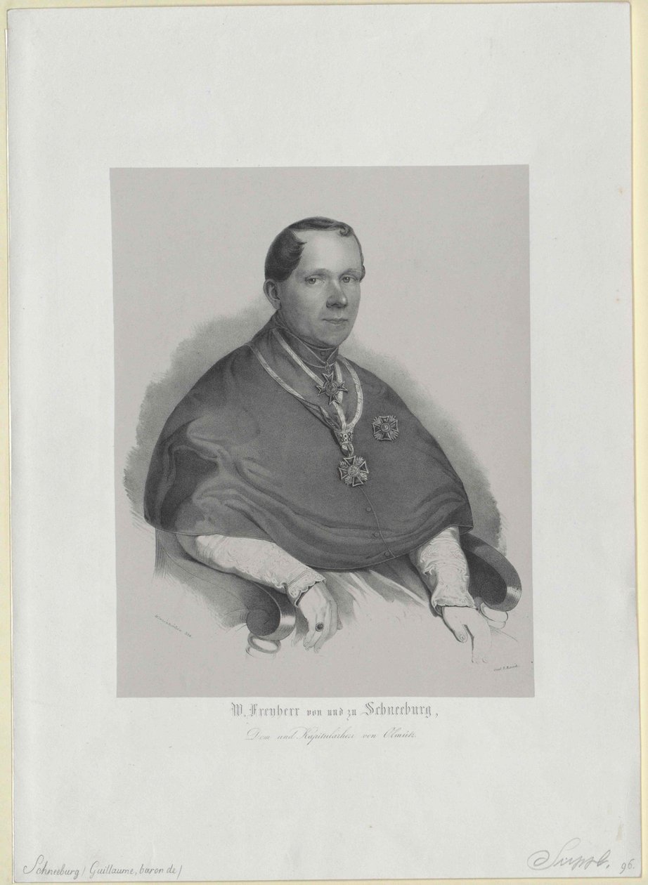 Wilhelm baron Schneeburg till Salthaus och disk av Artist Unknown