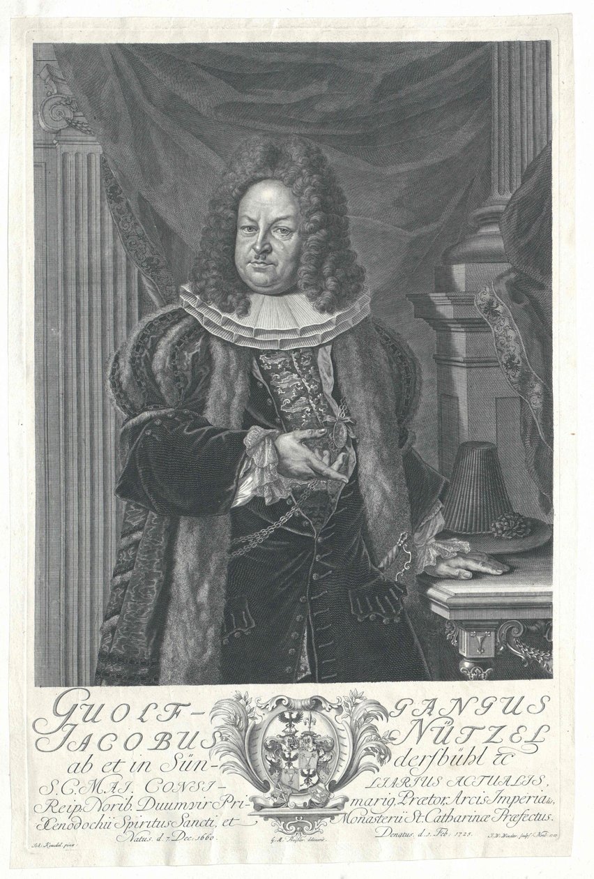 Wolfgang Jacob Nuetzel von Suendersbuehl av Artist Unknown