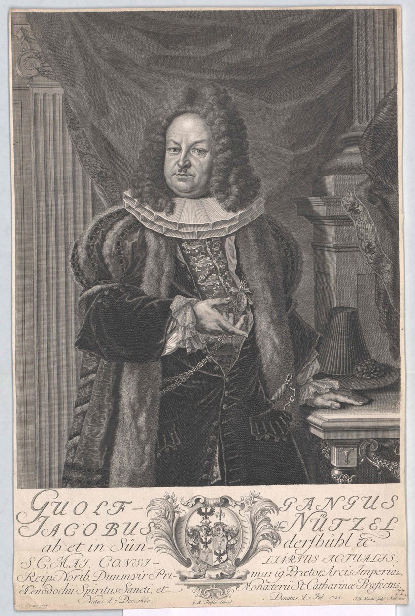 Wolfgang Jacob Nuetzel von Suendersbuehl av Artist Unknown