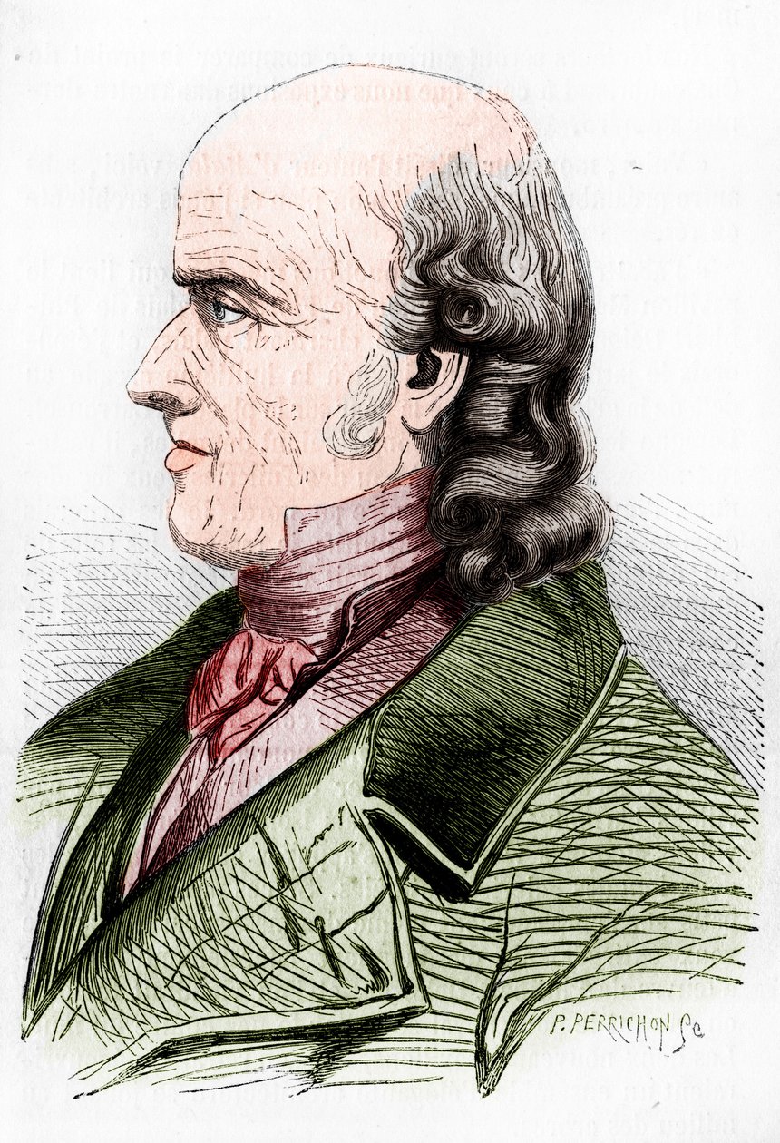 Porträtt av Samuel Hahnemann, homeopatins fader. av Artist Unknown