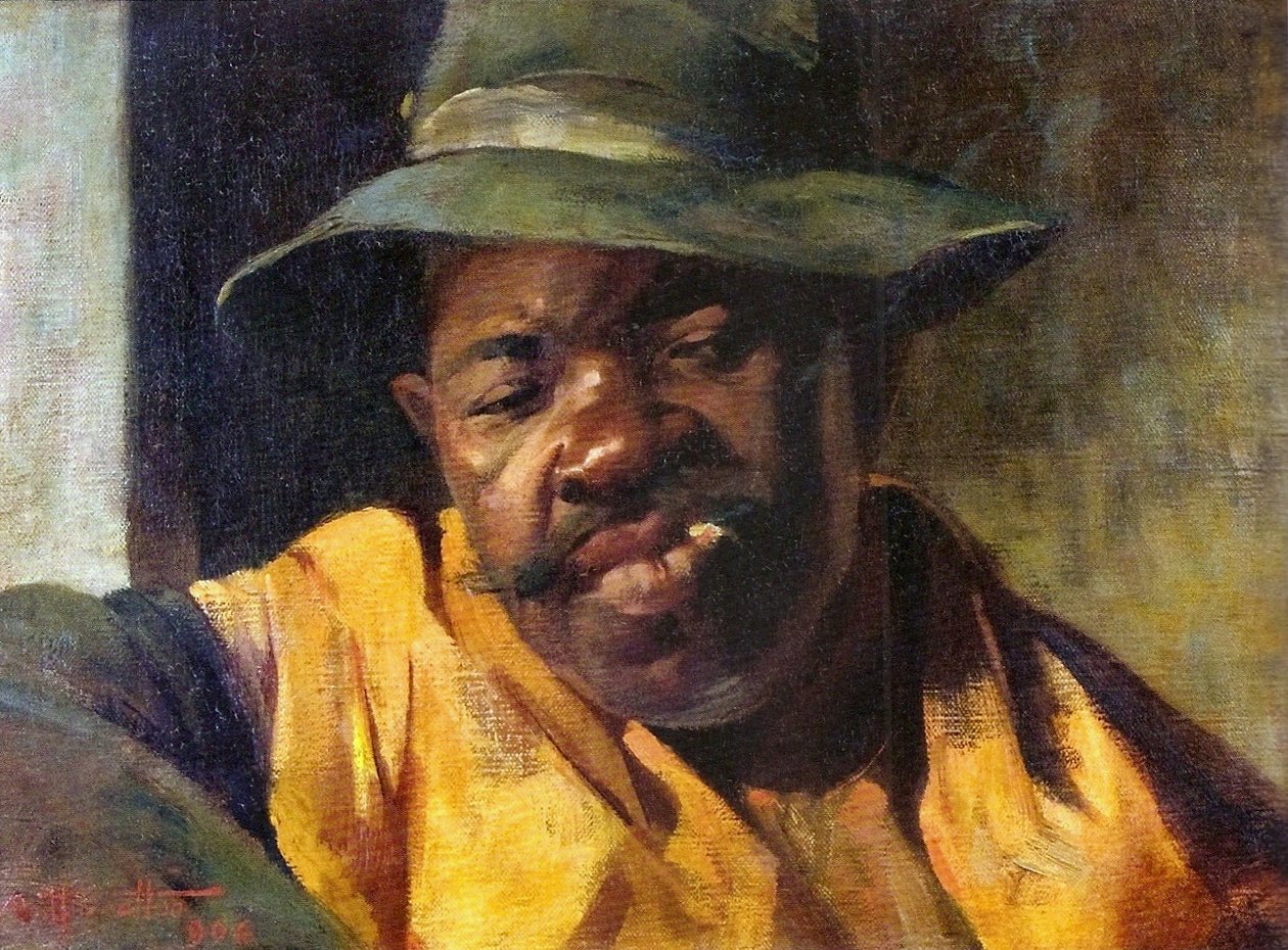 Portrait of a black man av Artur Timoteo da Costa