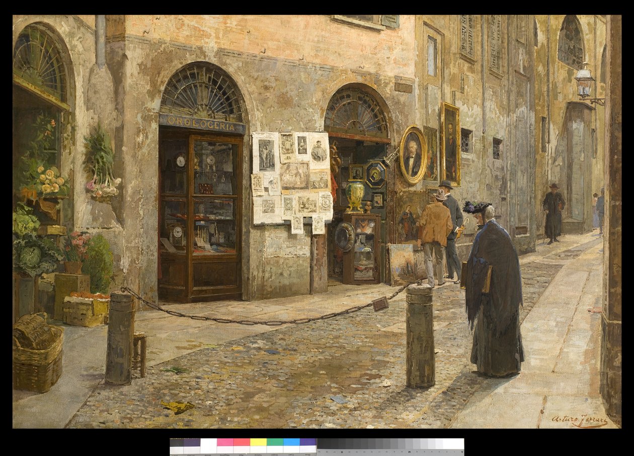 Via San Bernardino alle Ossa i Milano, Italien, 1912 av Arturo Ferrari