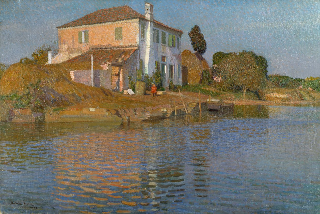 Ön framför Torcello (olja på duk) av Arturo Noci