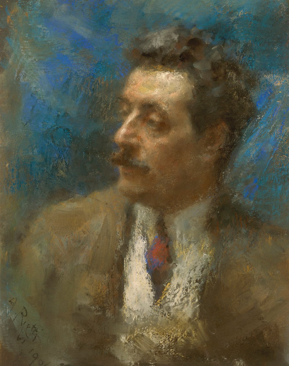 Porträtt av Giacomo Puccini av Arturo Rietti