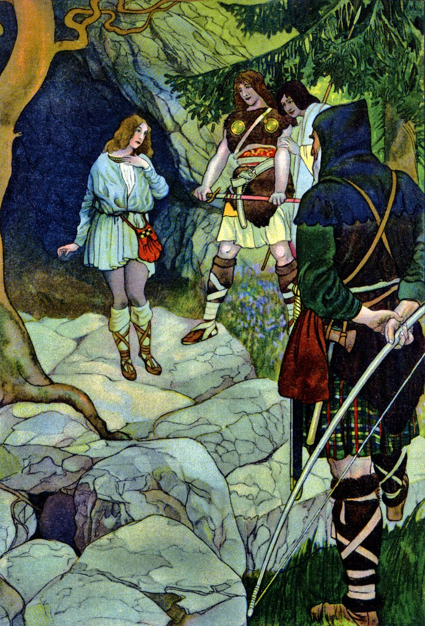 Cymbeline, pjäs av William Shakespeare, ca 1880 (tryck) av Artus Scheiner